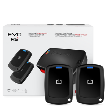 Fortin EVO-ALL-411 1-way long-range RF kit included all-in-one remote starter kit with 2 1-button remotes. Fortin
