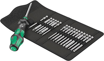 Wera 05057482001 Kraftform Kompakt Turbo 1 SAE Screwdriver Bit Set, 19 pieces Wera