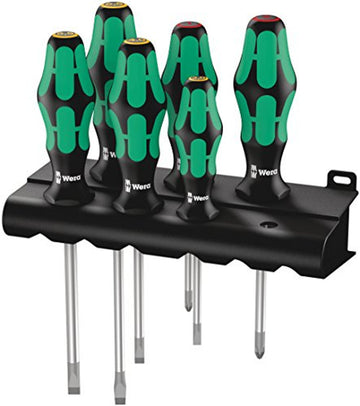 Wera 05105650001 Kraftform Plus 334/6 Screwdriver Set with Rack & Lasertip, 6-Pc Wera