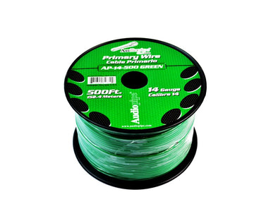 Audiopipe® AP-14-500GREEN - 14 AWG Single 500' Green Stranded TWP Primary Speaker Wire