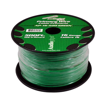 Audiopipe® AP-16-500GR - 16 AWG Single 500' Green Stranded TWP Primary Speaker Wire