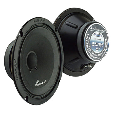 Audiopipe® APMB-8SB-D - Altavoz de rango medio de 8" y 250 W, 8 ohmios, serie APMB