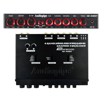 Audiopipe® EQ-450BT - 4-Band Wireless Streaming Graphic Audio Equalizer with Bluetooth