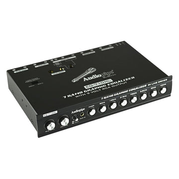 Audiopipe® EQ-710HL - Ecualizador gráfico de audio de 7 bandas con convertidor de agudos y graves