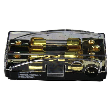 Audiopipe® ISFBG4328 - One 2 Gauge or Two 4 Gauge Inputs and Two 8 Gauge Outputs 2-Position AGU Fused Power Distribution Block