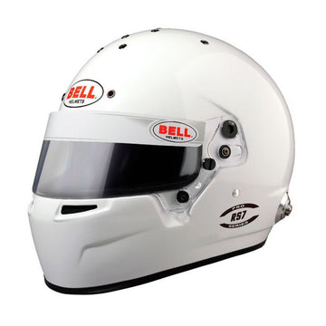 Casco Bell Helmets 1310A08 RS7, integral, Snell SA2020, homologado por la FIA, compatible con soporte para cabeza y cuello, blanco, talla 7-3/8 (unidad)