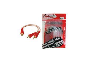 Audiopipe BMS-GRA-F-2M Right Angle RCA Cable 1 Female to 2 Male (1Pack)