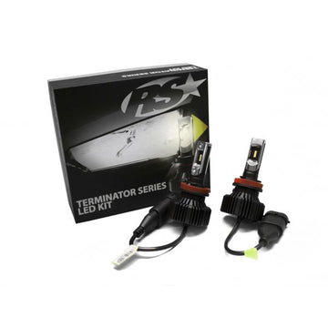 Racesport H11TLED Terminator Series H11 Fan-less LED Conversion Headlight Kit with Pin Point Projection Optical Aims and Shallow Mount Design