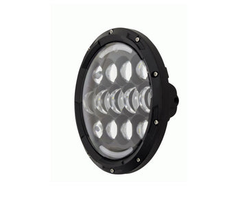 Heise HE-BHL704 7" Round 13-LED Headlight w/Partial Halo Black Front Heise