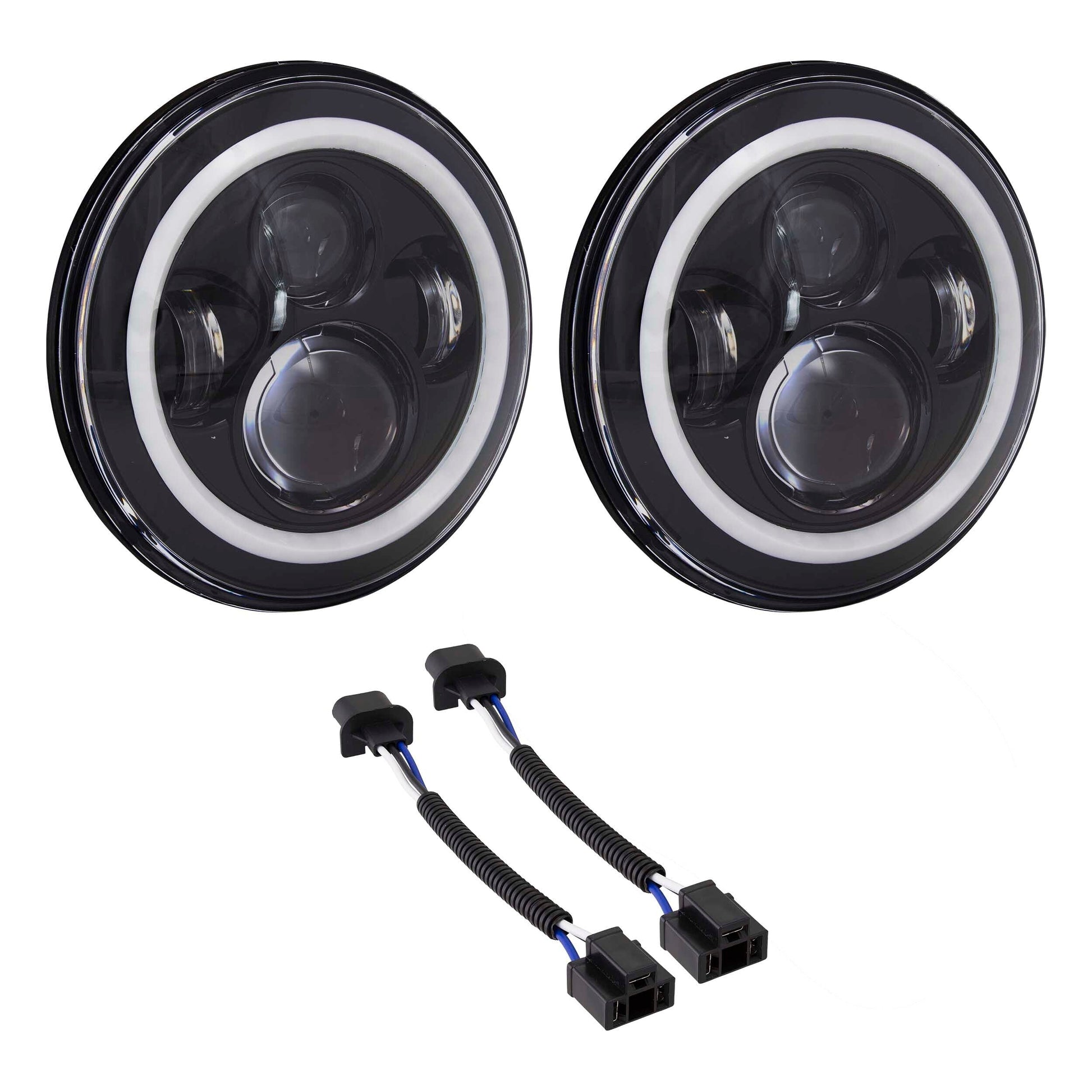 Heise HE-PBHL702RGB 7" LED Light w/RGB Halo and Black Front Face - 7 Inch, 6 LED Heise