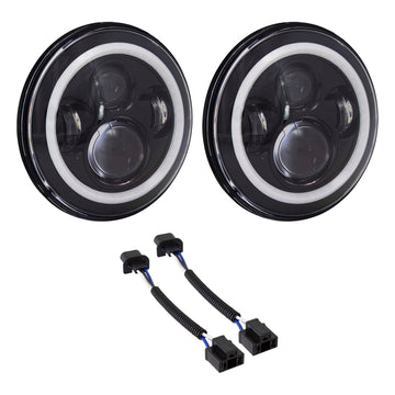 Heise HE-PBHL702RGB 7" LED Light w/RGB Halo and Black Front Face - 7 Inch, 6 LED Heise