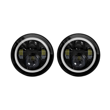 Heise JP-702B 7" LED Light with Black Face and Full Halo - 7 Inch, 9 LED