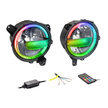 Heise JP-901RGBKT 9" Premium Chasing LED Headlights - Fits select Jeeps Heise