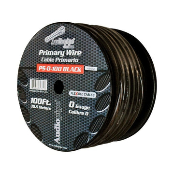 Audiopipe® PS0-100BLACK - 1/0 AWG Single 100' Black Stranded GPT Primary Speaker Wire