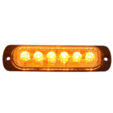 Racesport RS70016A 6-LED Ultra Slim Flush Mount 19-Flash Pattern Marker Strobe Light (Amber)