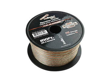 Audiopipe TCBL-18-100CPR Copper Series Speaker Wire Roll - Clear PVC Jacket (18 AWG, 100 Feet)