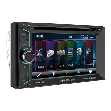 Soundstream VR-624B Unidad principal de DVD/CD doble DIN de 6.2” con transmisión Bluetooth