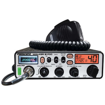 Radio CB Walker III FM FCC de 40 canales con información meteorológica NOAA, intercomunicador, conector USB y ahora modo FM.