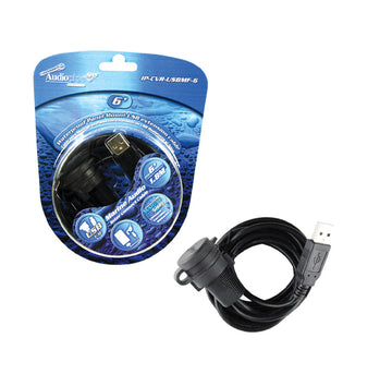 Audiopipe IP-CVR-USBMF-6 IP-CVR-USBMF-6 Waterproof 6’ (1.8 m) Marine Grade Panel Mount Extension Cable
