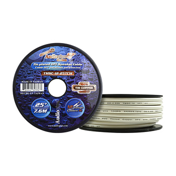 Audiopipe TMSC-12-25TCW TMSC-12-25TC Flexible PVC Tin Copper-Plated OFC Speaker Wire 12 AWG