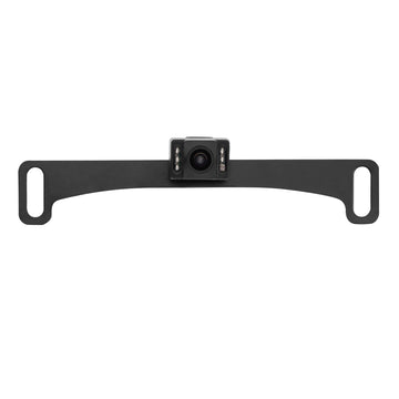 BOYO VTL17L - Cámara de reversa para matrícula oculta con líneas de estacionamiento y luces LED (negra)
