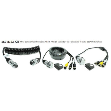 Rostra 250-8723-kit Three Camera Trailer Connection Kit With 7-pin 2.5 Meter Coil Harness & 10-meter Vehicle Harness