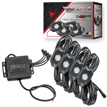 Oracle Lighting 5796-333 ColorSHIFT LED Rock Light Underbody Kits 5796-333 Auxiliary Lights, Underbody, Bluetooth, ColorSHIFT Rock Lights, Set of 4, Kit