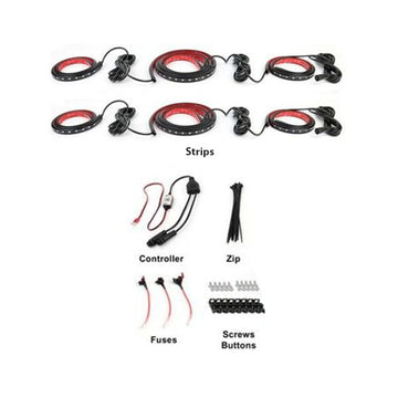 Racesport RSUCACS RGB Chasing Style 6-Piece Underbody LED Kit with ColorADAPT Remote and ColorSMART APP Control Options