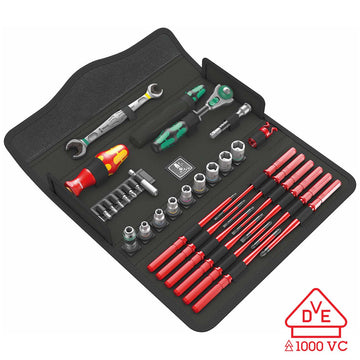 WERA 05135870001 VDE INSULATED Kraftform Kompakt W 2 Metric Maintenance Set (35-Piece Set) Wera