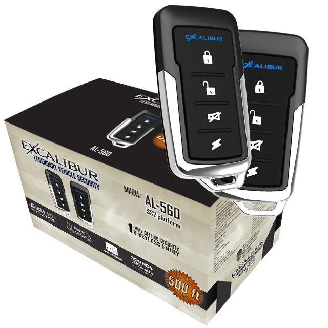 Excalibur AL-560 - Vehicle Security & Keyless Entry system with up to 500 feet of range. Standard 1-Way Generic