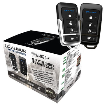 Excalibur AL-1670-B - Deluxe 1-Way Vehicle Security & Remote Start system with up to 1,500 feet of range. Deluxe 1-Way Alarm + Start