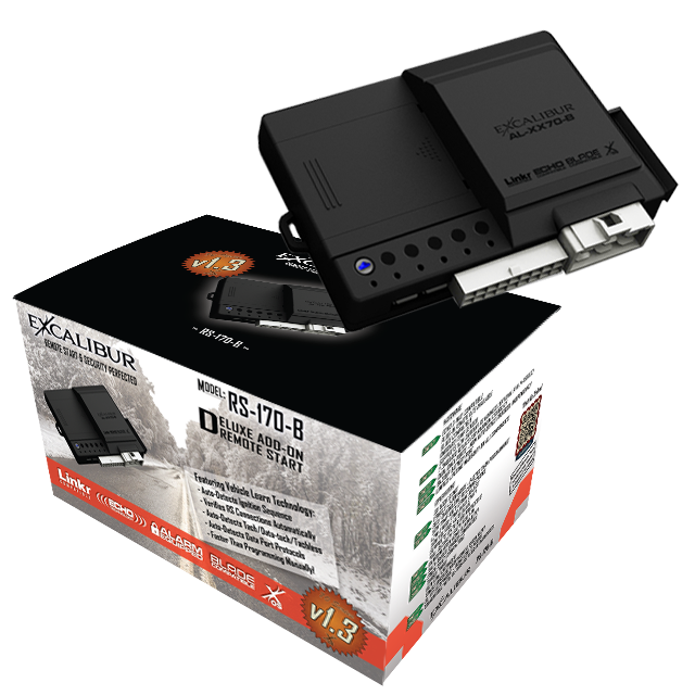 Excalibur RS-170-B - Deluxe add-on Remote Start with VIRTUAL ALARM technology! Operates with factory remotes, or compatible with RK-Kit upgrades. Deluxe Add-on Remote Start Excalibur