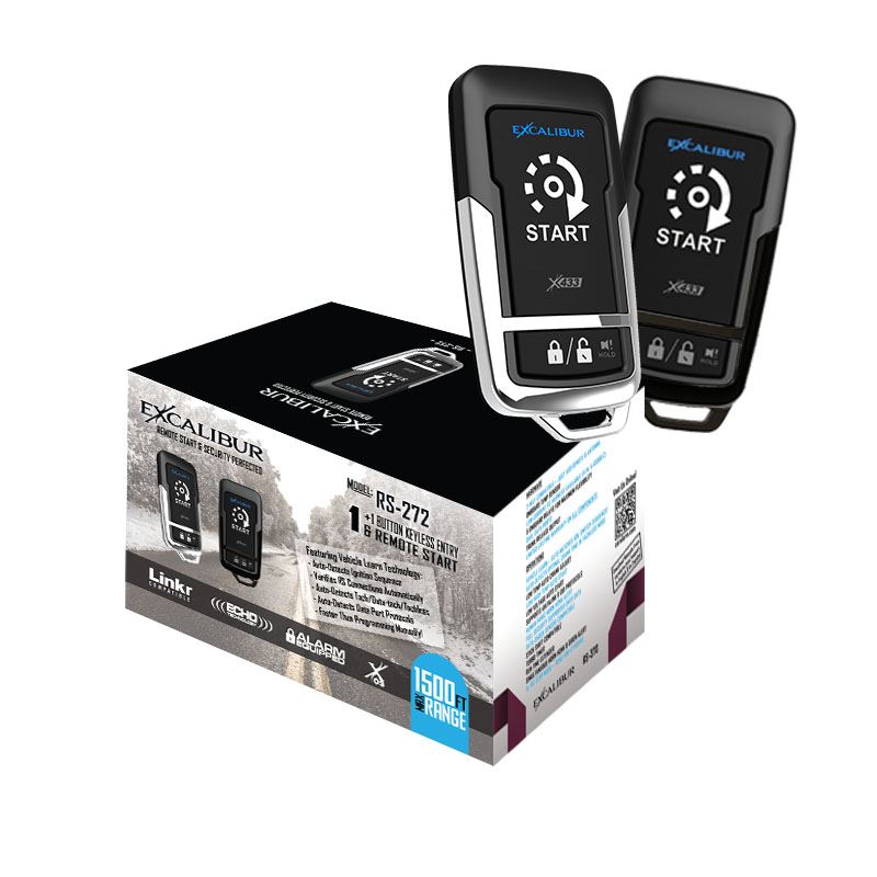 Excalibur RS-272 - 2-Button 1-Way Remote Start Keyless Entry System With Up To 1,500 Feet Of Range. 2-Button 1-Way Start Keyless Entry System - 1,500 ft