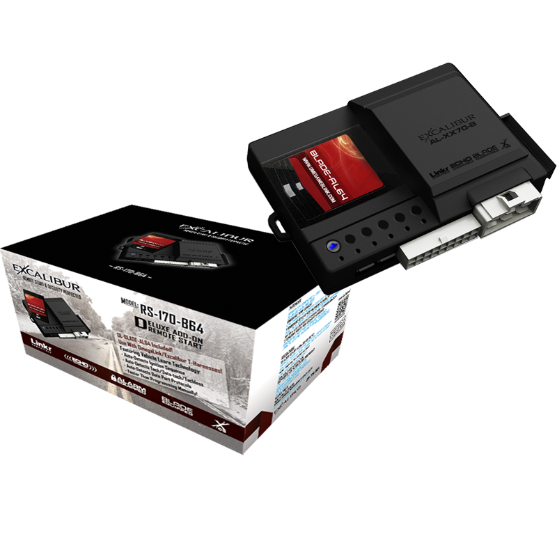 Excalibur RS-170-B64 - Deluxe add-on Remote Start with VIRTUAL ALARM technology! Operates with factory remotes, or compatible with RK-Kit upgrades. Deluxe Remote Start Platform Firestik