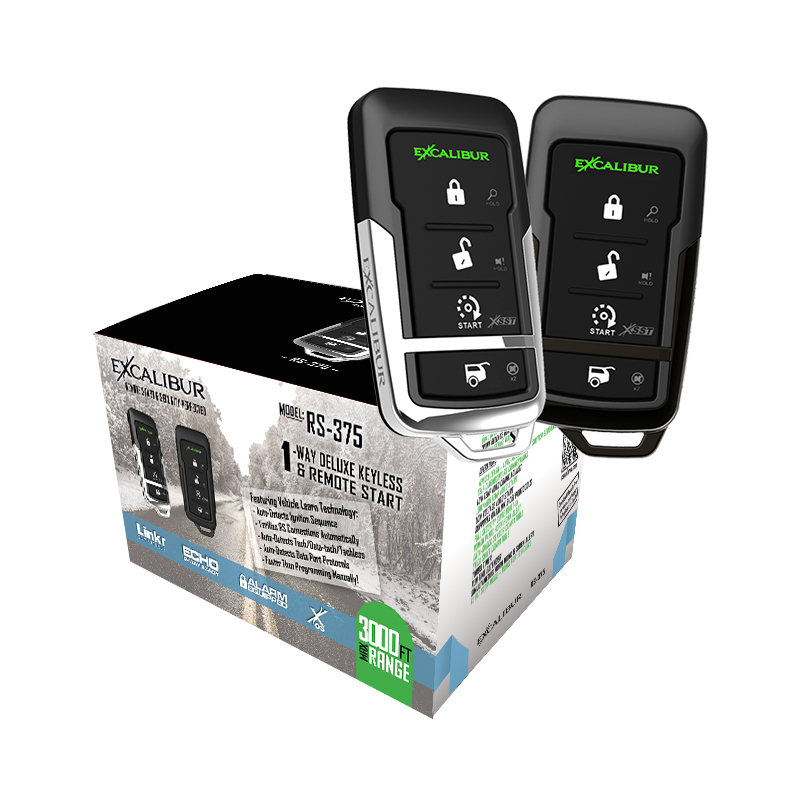 Excalibur RS-375 - 3,000 feet 4-button 1-way Start & Keyless Entry System. 4-Button 1-Way