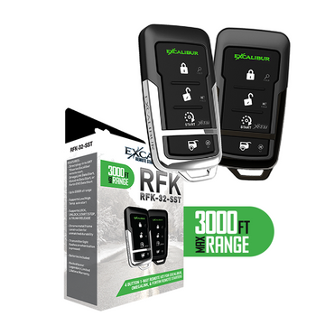 Excalibur RFK-32-SST - 3,000 feet 4 Button LED 1-Way Remote Kit for Excalibur 70 Series, OmegaLink, iDatalink, & Fortin Remote Staters. 4 Button LED 1-Way Remote Kit - 3,000 ft
