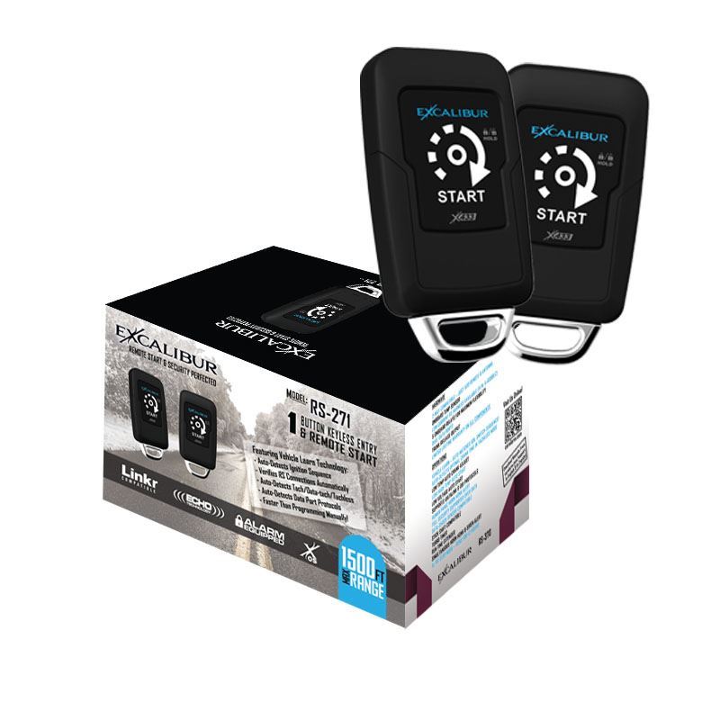 Excalibur RS-271 - 1,500 feet 1-Button Remote Start Keyless Entry System. 1-Button 1-Way Firestik