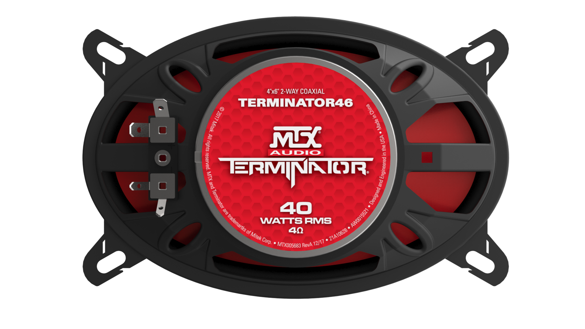 MTX TERMINATOR46 4" x 6" 2-Way 40-Watt RMS 4 Coaxial Speaker Pair (Sold In Pairs) MTX