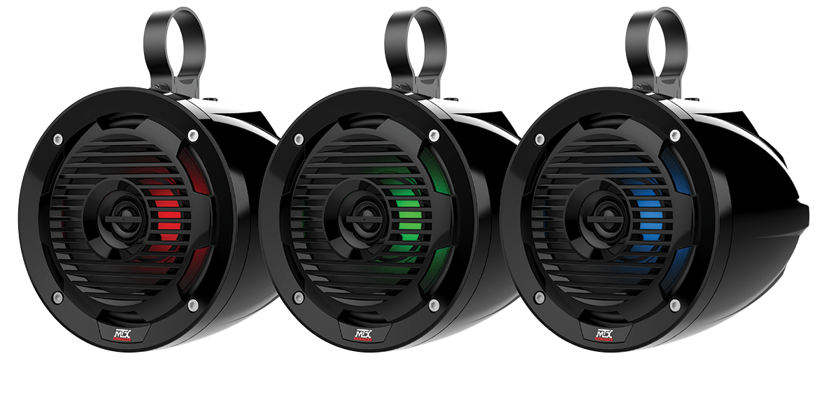 MTX MUD65PL 6.5" 50W RMS 4 Cage Mount Coaxial Speaker Pair with RGB LED (Sold In Pairs) MTX