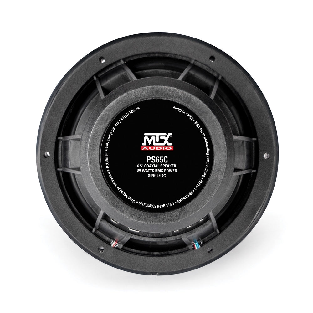 MTX PS65C 6.5 85-Watt RMS 4 Coaxial Speaker Pair IP-67 Rated with RGB Lighting and Customizable Grille (Sold In Pairs) MTX