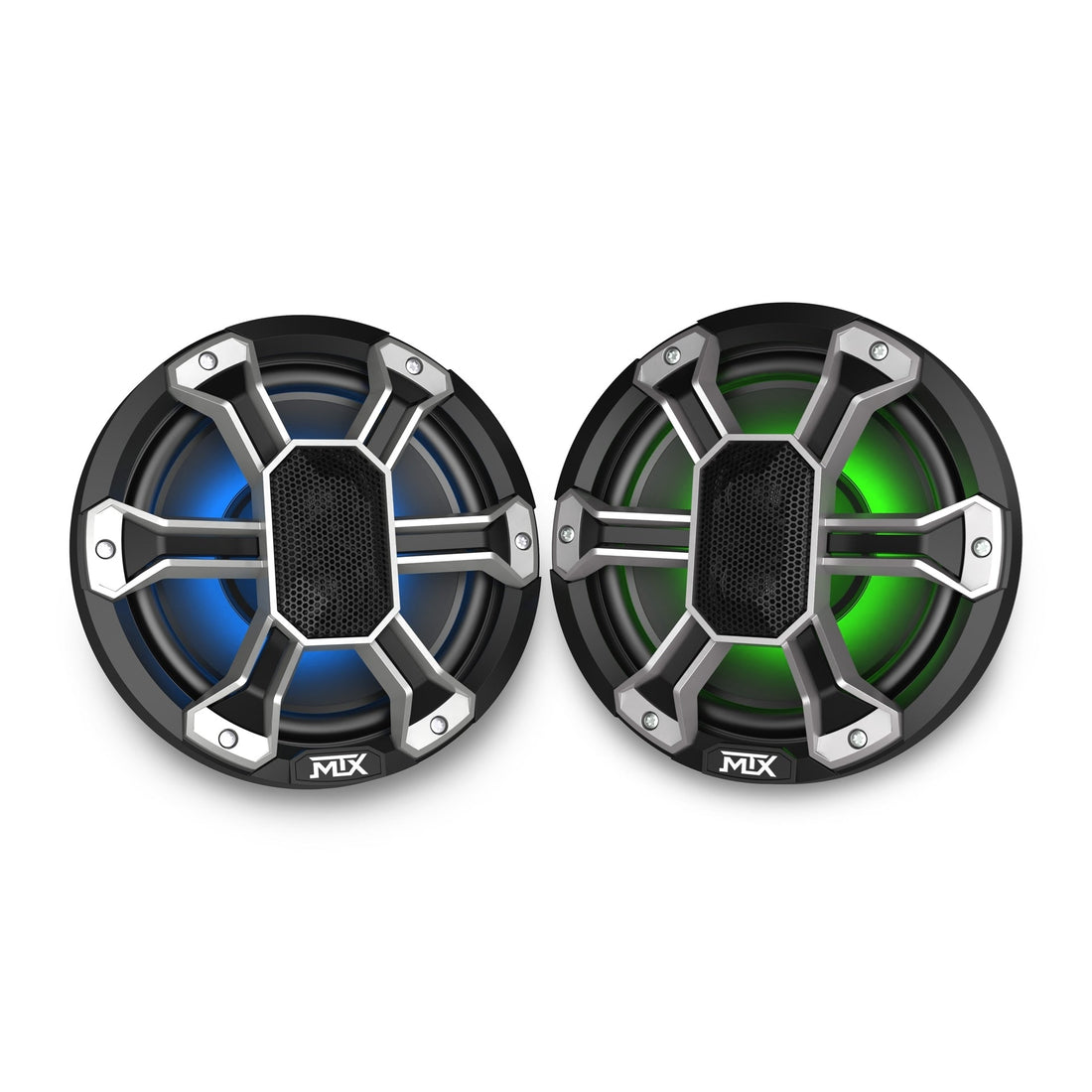 MTX PS8C 8 150-Watt RMS 4 Coaxial Speaker Pair IP-67 Rated with RGB Lighting and Customizable Grille (Sold In Pairs) MTX