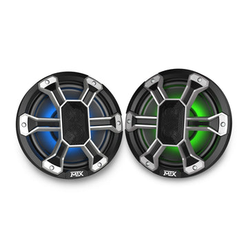MTX PS8C 8 150-Watt RMS 4 Coaxial Speaker Pair IP-67 Rated with RGB Lighting and Customizable Grille (Sold In Pairs) MTX