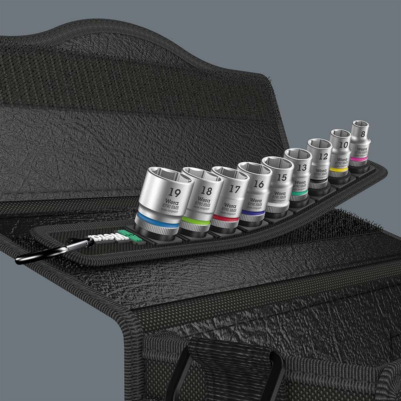 Wera 05003973001 Belt B 4 Zyklop Socket Set, 3/8", 9 Pcs Wera