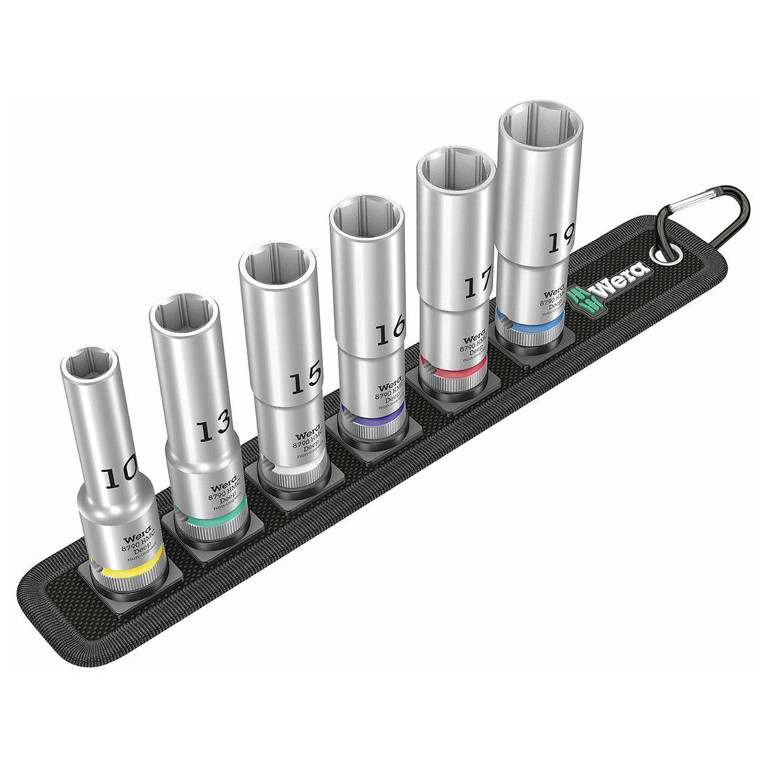 Wera 05004565001 1/2" Drive Size, 6 No. of Points, Deep Socket Set Wera