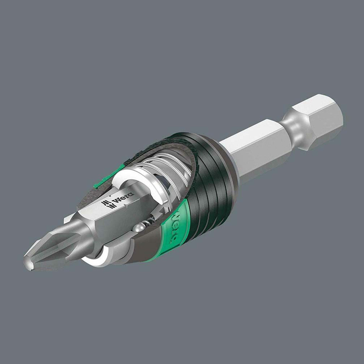 Wera 05052502001 889/4/1 K Rapidaptor Bit Holder for 1/4" Hex Drives, 2" Long Wera