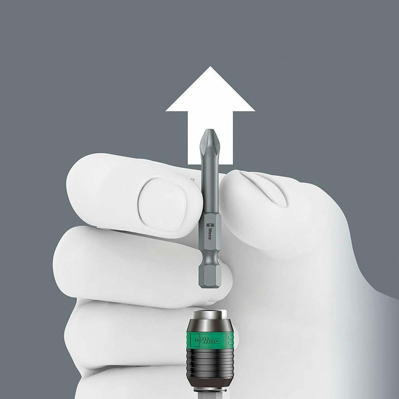 Wera 05052502001 889/4/1 K Rapidaptor Bit Holder for 1/4" Hex Drives, 2" Long Wera