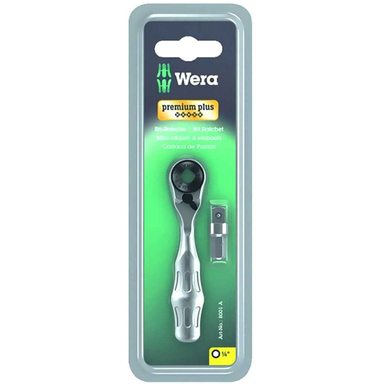 Wera 05073230001 1/4" Driver Size, 60 No. of Teeth, 180mm Overall Length Ratchet Wera