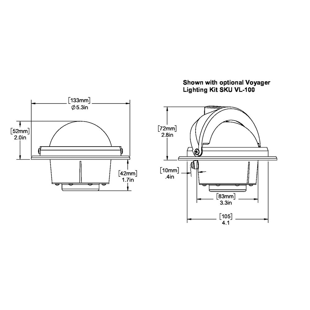 Ritchie RU-90 Voyager Compass - Flush Mount - Black (RU-90) Ritchie