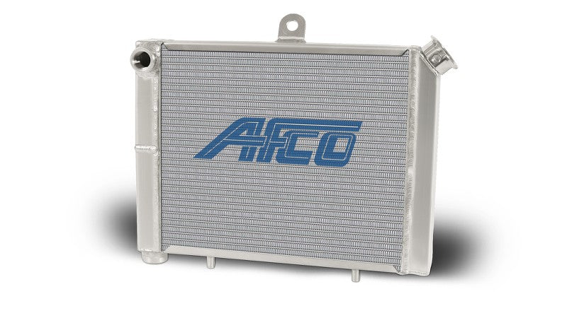 AFCO Racing 80205 Aluminum Satin Radiator Cage Mount Double Pass 3/4 NPT Female Inlet/Outlet for Mini/Micro Sprint Afco Racing Products