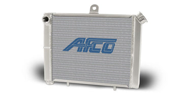 AFCO Racing 80205 Aluminum Satin Radiator Cage Mount Double Pass 3/4 NPT Female Inlet/Outlet for Mini/Micro Sprint Afco Racing Products